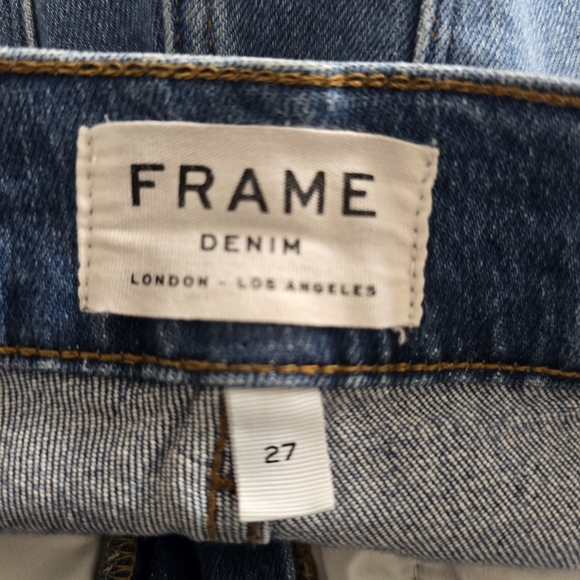 Frame Denim Women's Straight Leg Blue Jeans - Picture 7 of 8